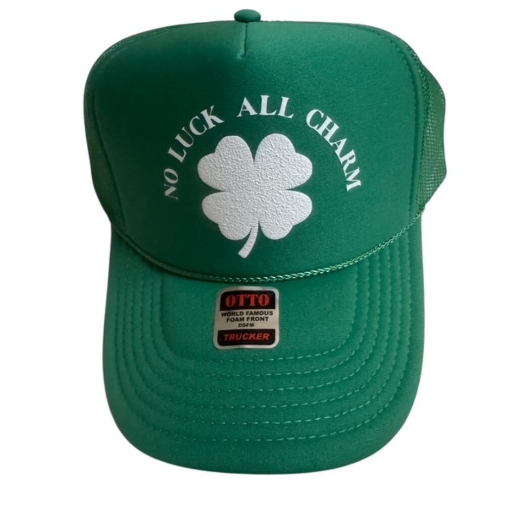 Otto Trucker NO LUCK ALL CHARM Green Cap